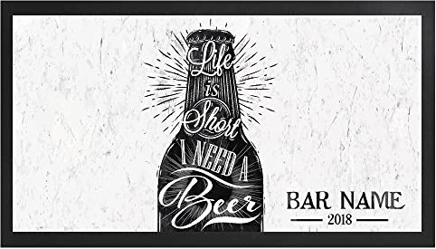 Personalisierbarer Bier-Barläufer – Männerhöhle Geschenk – Gummi-Barmatte
