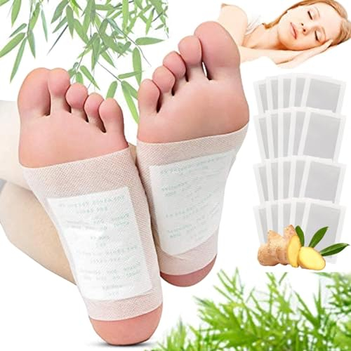 MJFENDAI 20 Stück Detox Fußpflaster Entgiftung, Fusspflaster zur Entgiftung, Natürliche Fußpads Deep Cleansing Foot Pads für Tiefschlaf Stressabbau Reinigung und des Körpers