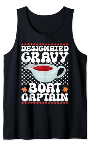 Thanksgiving Day Designated Gravy Boat Captain Turkey Tank Top