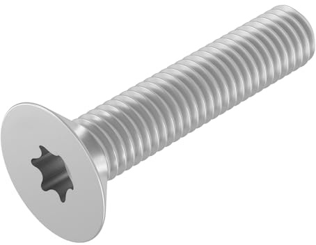 SECCARO Senkschraube M2 x 10 mm, Edelstahl V2A VA A2, ISO 14581, Innensechsrund (TX), Vollgewinde, 20 Stück