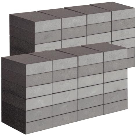 Ruuizksa 48-Teiliges Schleifschwamm-Set, Grober Schleifblock, Waschbarer Schleifpapierblock mit Körnung 60/80/100/120/180/220