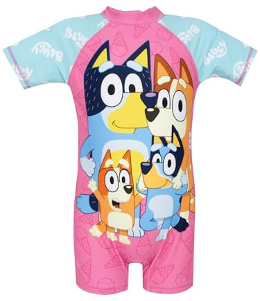 Bluey Swimsuit | One Piece Girls Swimsuit | Children's Swimming Costumes | Pink 2-3 Years