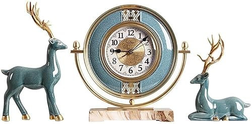 LUOYAOB Vintage Kaminuhr Tabletopuhr, Vintage -Schreibtischuhr, Wohnmanteluhr, Home Regal Schreibtisch, for Kamin, Wohnzimmer, Schlafzimmer, kreative Bauernhause -Dekor -Geschenke (Color : A)