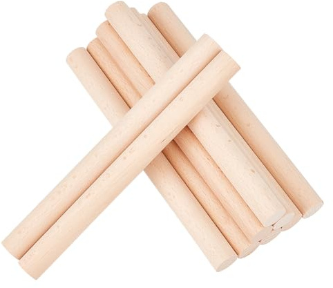 NBEADS 20 Stück Holzstäbchen zum Basteln, 20cm Lange Natürliche Rundholz Hartholzstäbe 1.8cm Durchmesser Unbehandeltes Holz Makramee Holzstab Für Kunst Dekoration Und Heimwerker