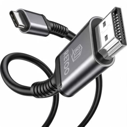 Retoo USB C HDMI-kabel USB typ C till HDMI 2.0 1,4 kabel kompatibel med bärbara smartphones TV-apparater 2 m stöder 4K 30 Hz USB-C 3.1 till HDMI HDTV-kabel HDMI till USBC-adapter