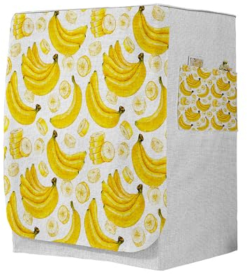 Highdi 3D Waschmaschinenabdeckung, Staubdicht Sonnenschutz für Frontlader Waschmaschine Staubdichte Staubdichte Abdeckung Waschmaschine (S-Kapazität 6~7,5kg,Obstpflanzen 1)