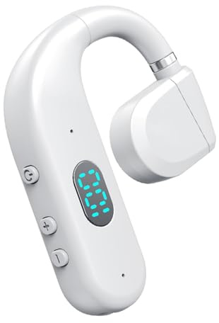 Wireless Single Earbud Bluetooth Headset mit Mikrofon Handy Telefon Freisprech Open Ear Einzeln Kopfhörer Kabellos mit Ohrbügel Schnurlos Ohrhörer Freisprecheinrichtung Ohr für Business Büro Fahren