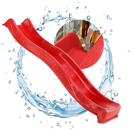 Spielturmking® Kinder Rutsche Outdoor Garten Spielgeräte, Stabile Wasserrutsche für Kinder, Alternative zu Indoor Spielgeräten, 2,30 Meter lang (Rot)