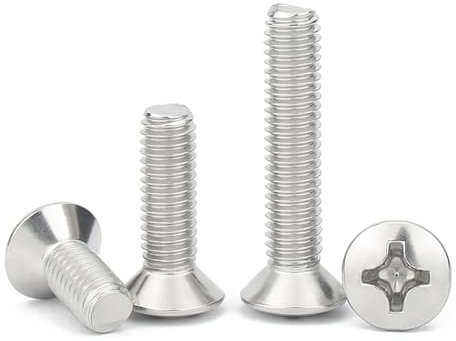 10 Uds M5 M6 longitud 6-60mm GB820 DIN966 A2-70 304 Cruz de acero inoxidable Phillips cabeza avellanada elevada medio tornillo ovalado(45mm,(10pcs) M5)