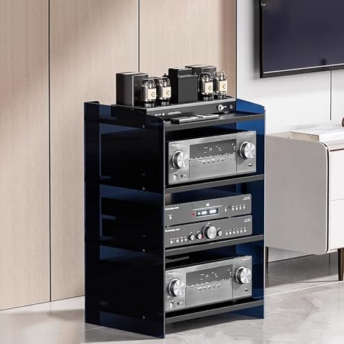 Mueble Equipo Hifi Los Estantes para Gabinetes de Audio de Muebles de Acrílico Se Pueden Ajustar, Sistema de Estantes para Componentes Estéreo de 3 y 4 Niveles / Soporte AV, Estantes para Tocadiscos(C