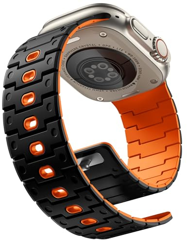 Bandletic Bracelet Compatible avec Apple Watch Ultra 3 2 | Magnétique Silicone Souple pour iWatch SE3 SE2 11 10 9 8 7 6 5 4 Ultra 49mm 46mm 45mm 44mm 42mm (3/2/1)