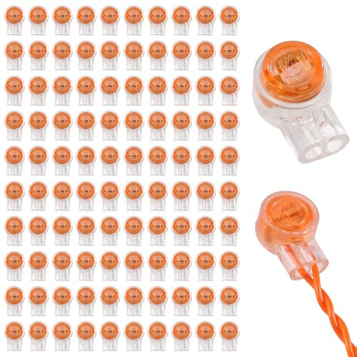 Lyeteung 100 Stücke K1 Kabel Verbinder, UY Spleißverbinder, Tasten Telefonkabelverbinder, 2 Wege Gel Telefonkabel Verbinder, Einzeladerverbinder, für Kabel Daten Drahtverbindungen, Gelb