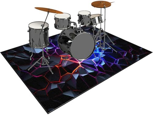 Drum Teppich Schlagzeugteppich 120 x 70 cm Trommelteppich Schallschutz Akustik Schlagzeug Teppich Professionelles rechteckiges Elektronisches Jazz Schlagzeug Kit Drumteppich für Studio, Wohnung