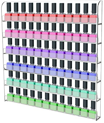 jiongcln Nagellackregal Wandregal Nagellack Display Organizer 6 Ebenen 96 Flasche Acryl 60 * 59cm