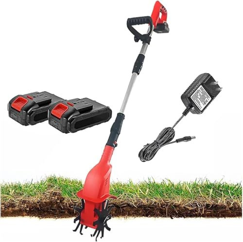 Rotavator Elettrico Da Giardino 250 Rpm,Fresa Da Giardino,Motozappa Coltivatore A Batteria Coltivatore A Mano Elettrico Con Batteria E Caricabatterie,Per Prato, Yard, Coltivazione Del Terreno