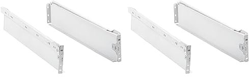 Amig - Set di 4 guide scorrevoli metalliche Mod.30 con ruote e lato del cassetto incluso per cassetti di mobili, cassettiere o armadietti | in acciaio finitura bianca | Dimensioni: 86 x 500 mm