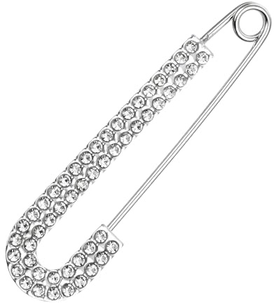 Sicherheitsnadel Brosche, Mode Broschen für Damen, Vintage-Stil Anti-Abrutsch Schmuck-Clip mit Zirkonia Strasssteinen für Party Hochzeit Geburtstag Festliche Anlässe