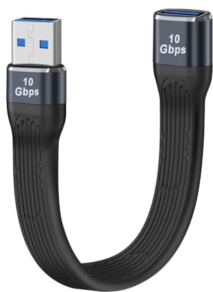 YINGAYOU Prolunga USB Piatta Maschio Femmina 10Gbps Cavo USB 3.0 Maschio Femmina Piatto 100 W 20 V 5 A Supporta Audio & Video 4K@60Hz, per Telefoni, Laptop, PC (A a A, 13 cm)
