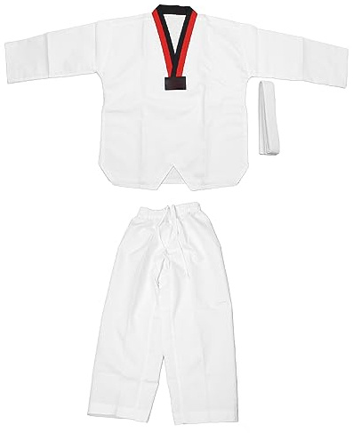 EVTSCAN Taekwondo-Dobok-Anzug, robust, bequem, atmungsaktiv, Taekwondo-Trainingsuniform für Kinder mit Einer Körpergröße von 136–146 cm