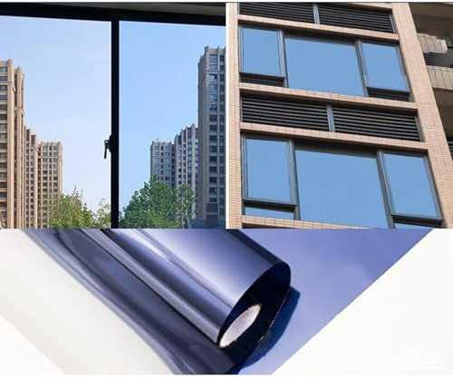 Vinilos para Cristales, Vinilo Ventana privacidad, Aislante Termico Ventanas, Aislante Termico Ventanas, Montaje Anti UV Anti Calor Unidireccional Protector para Hogar Tienda (50x200CM,Colour E)