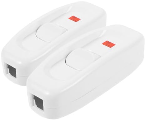 Kisangel Variateur pour Lampe de Chevet et Éclairage Mural 2 Pièces Interrupteur à Bouton-Poussoir Rétro avec Voyant LED 250V 10A Commande Marche/Arrêt Remplacement d'Interrupteur en Ligne
