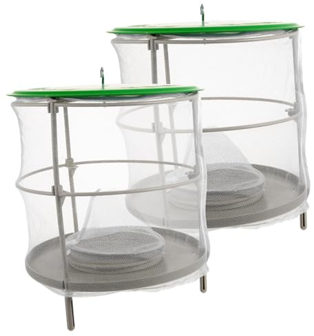 BCOATH 2 pièces Cage à Mouches Suspendue avec Filet Anti-Pluie et Portable pour Ranch et Jardin