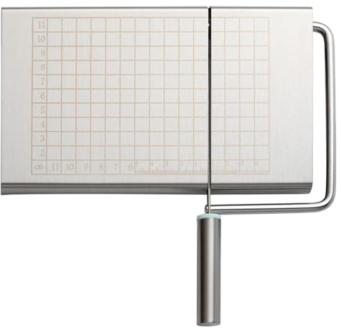 DOITOOL Coupe-fromage : planche en acier inoxydable pour couper les légumes et les saucisses - plaque de coupe de beurre antiadhésive avec échelle pour saucisses, aliments, viande, pain, barbecue