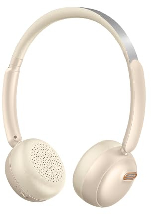 Synvionar Wireless Headphones, Over Ear Headphones Bluetooth 5.4 & 40H Playtime,Wireless Noise Cancelling Headphones,Soft Protein Leather Earpads for Comfort, Vintage Style for Travel, Work, Fashion