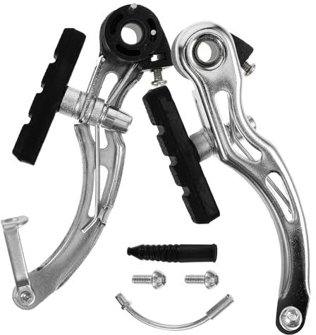 Bike Brake Set 1 Pair Silver Aluminum Alloy Brake Pads