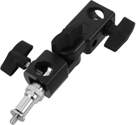 Hoement Adaptador de Soporte para Paraguas para Fotografía Profesional Abrazadera Ajustable, Soporte Compacto y Estable de Material Abs y Metal para Eventos y Bodas
