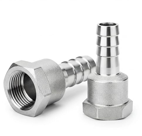 YIZOR 2 Piezas De Racores De Manguera, Racor De 8 mm A 1/4 BSP Hembra, Racor De Compresión De Acero Inoxidable 304 Para Agua, Aire Y Conexiones De Tuberías Industriales