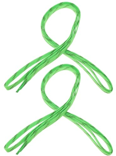HOOTNEE Cordones para Patines de Hockey sobre Hielo Encerados, Resistentes al Congelamiento Rotura, Color Verde, 243 Cm, para Deportes de Invierno y Esquí