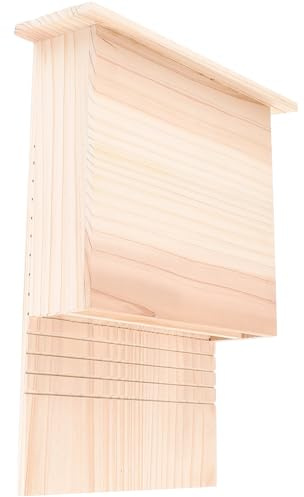 LALADEFIEE Abri à Chauves-Souris en Bois pour Jardin, Maison Simple Beige | Boîte à Chauves-souris Artisanale, Nid pour Chauve Souris, Abri Chat Exterieur Halloween