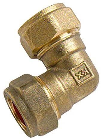 Merriway BH04838 Brass Elbow Compression Fitting, 15 mm