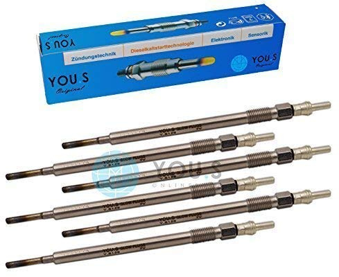 YOU.S Original A0011596601 Glühkerzen Länge 148 mm Spannung 7 V (6 Stück)