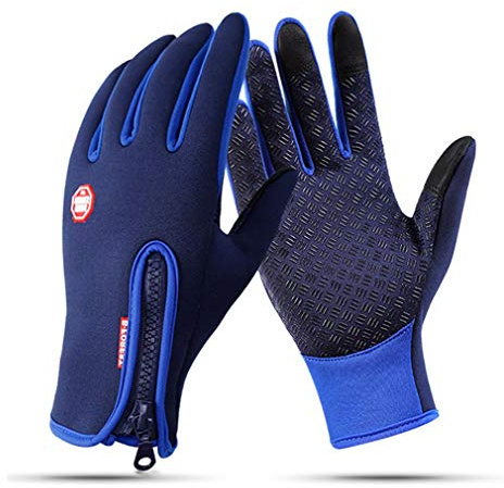 BXT Gants isolants en polaire thermique, gants de sports d'hiver, ski, snowboard, équitation, moto, vélo, randonnée, camping, conduite, gants compatibles avec écran tactile, coupe-vent et anti-neige