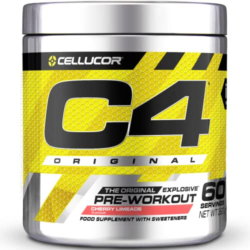 C4 Original - Suplemento en polvo para preentrenamiento - Lima y cereza | Bebida energética para antes de entrenar | 150 mg de cafeína + beta alanina + monohidrato de creatina | 60 raciones