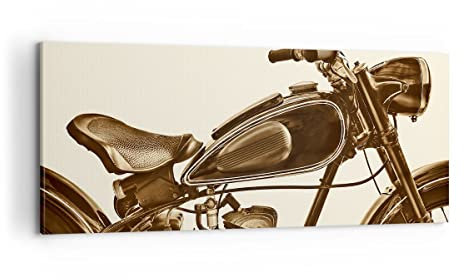Panorama Bilder auf Leinwand 100x40cm Leinwandbild mit Rahmen motor retro Groß Wanddeko Bild Schlafzimmer Küche Wandbilder Dekoration Wohnzimmer Wall Decor Canvas Wand Kunstdruck Art AB100x40-4086