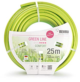 Rehau Green Line Tuyau d'arrosage flexible et résistant à la pression et indéformable Vert 1/2 - 25m