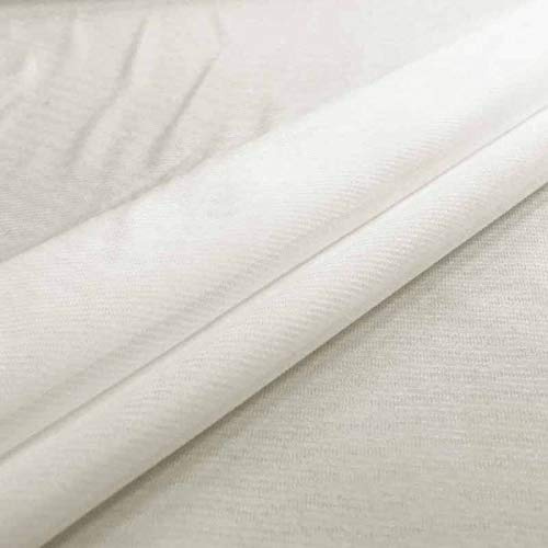 Russo Tessuti Tessuto Fodera Maglina Jersey Elasticizzata Confort Retina Sottogonna 100x140cm-Panna