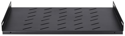 DSIT 19 Zoll Fachboden 420 mm Tiefe - 1 HE - Schwarz | Traglast 20 kg