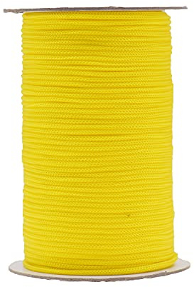 IHKFILAN Polypropylen Utility Rope Kordelzug Hohl geflochtenes, PP-Seil Barrier Rope Polypro Rope, Flechtleine Tauwerk,Outdoor Seil Knotenfest (Yellow, 3MM)