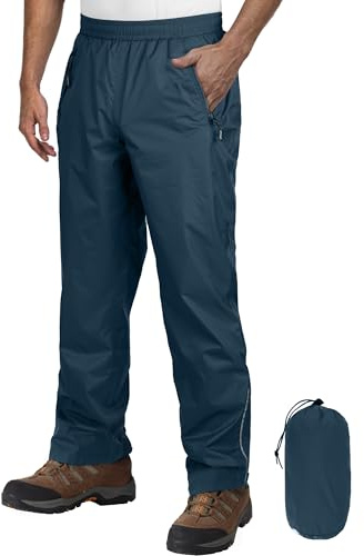 Outdoor Ventures Mens Waterproof Trousers Lightweight Packable Overtrousers | 5000mm H₂O Rain Pants, Fully Taped Seams, Outdoor Windproof Reflective Rain Trousers for Golf Walking Cycling Hiking Fishing