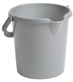 JMS we create smile - Multi Purpose Silver Carry Handle Plastic Bucket with Litre Scale | Storage Animal Feeding Car Wash Cleaning Bucket For Home Garden Feeding Animal (Set of 1, 10 Litre)