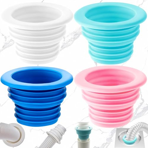 MoK 4 Stück Abflussrohrdichtung Schlauch, Waschmaschine Ablauf Rohr Dichtung, Abflussrohrdichtung Deodorant, für Badezimmer, Küche, Waschmaschine, Reinigungswerkzeuge