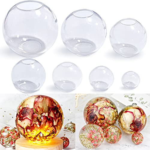 RESINWORLD 3D Sphere Silicone Molds for Resin, Large Clear Silicone Ball Mold for Epoxy Resin, Round Resin Mold for Jewelry, Soap Candle DIY, Christmas Decoration