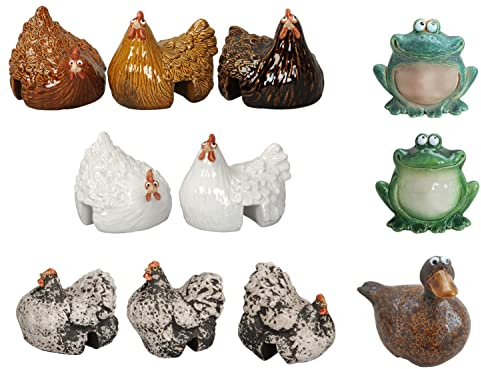 NETPROSHOP Schöne Tierfiguren Zaunhocker und Kantenhocker aus Keramik Höhe ca. 12 cm, Auswahl:Paula