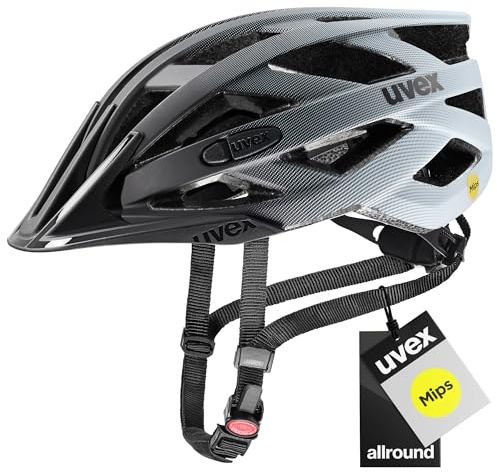 uvex i-vo cc MIPS - Leichter Allround-Helm für Damen und Herren - MIPS-Sysytem - erweiterbar mit LED-Licht - Black-Cloud - 52-57 cm