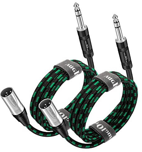 Augioth XLR Male to 6.35 mm TRS Cable 1 Metre 2 Pack, 3ft Balance 1/4 Male to 3-Pin XLR Male (Male)