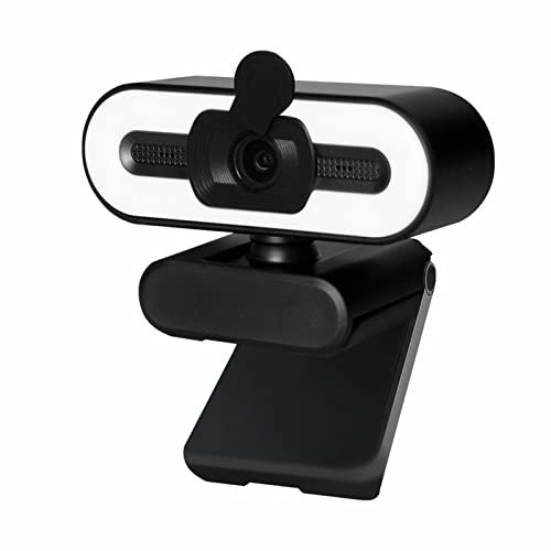 Xmiral Webcam 4K avec Microphone Antibruit pour Streaming de Bureau, Éclairage Annulaire Réglable à 3 Niveaux, 4K UHD, 30FPS, Compatible avec Ordinateur Portable et Personnel